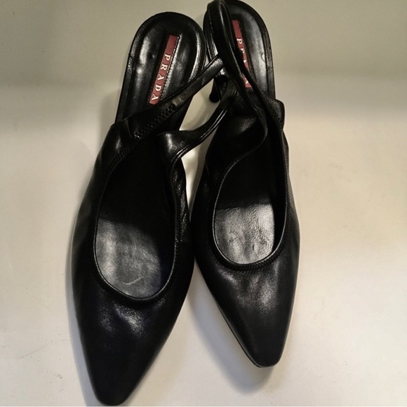 Black Prada Slingback Heels - Picture 3 of 6